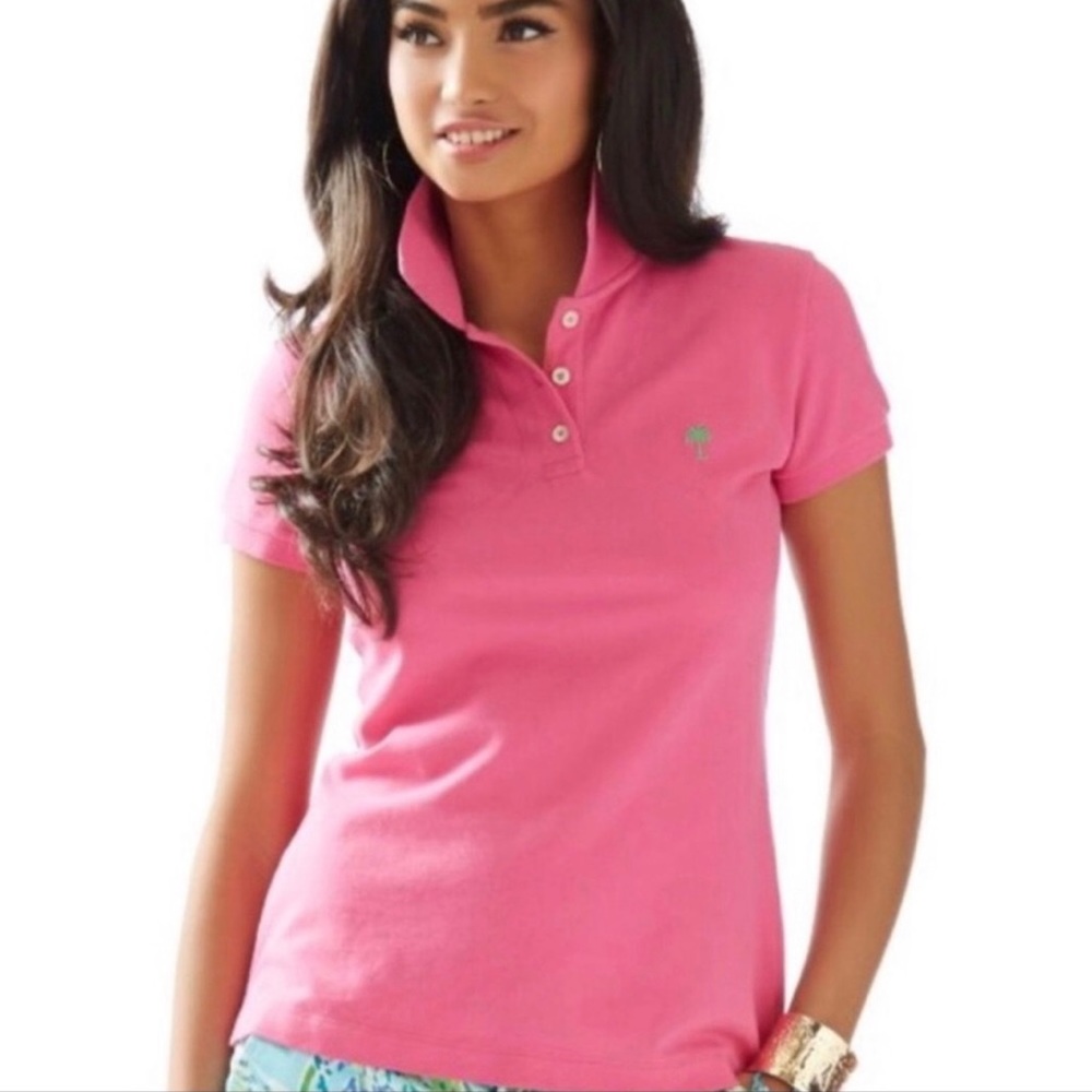 Lilly Pulitzer Hot Pink Island Polo Shirt XS